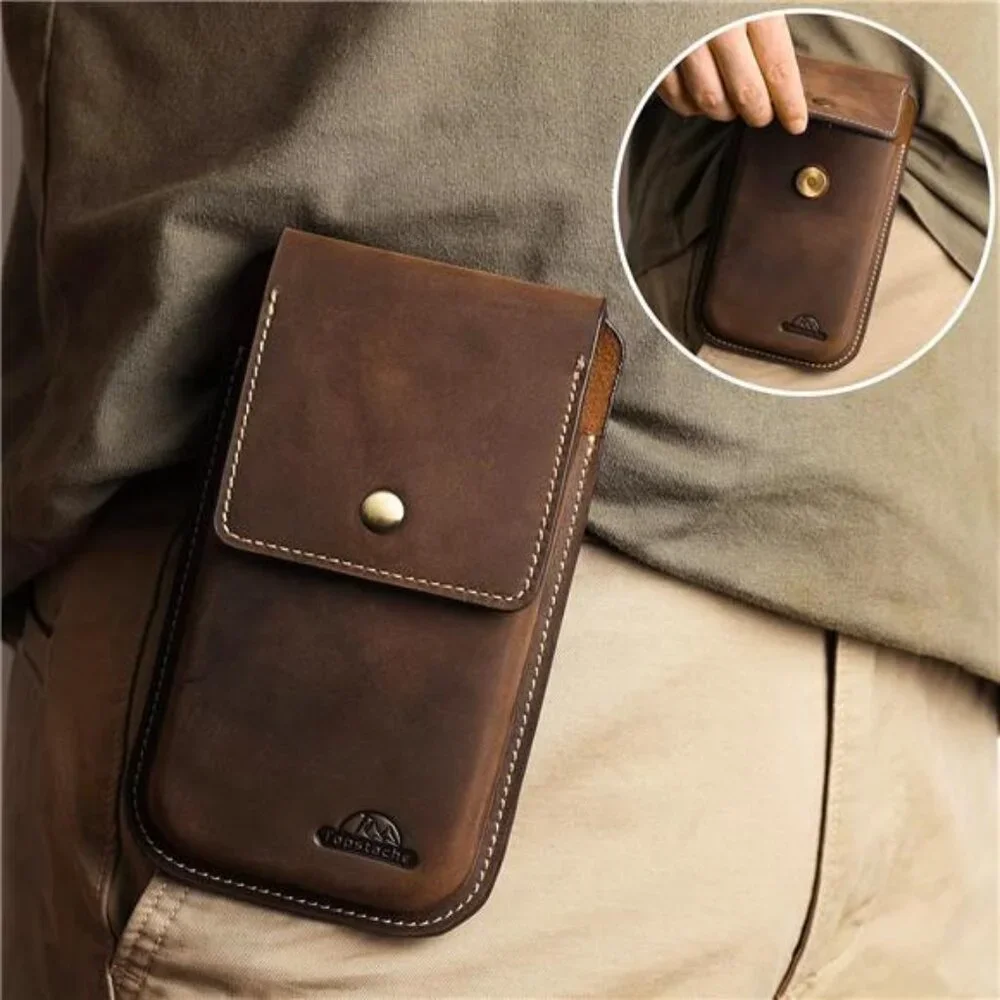 Leather Phone Holster for Belt,Flip Cell Phone Case with Belt Clip